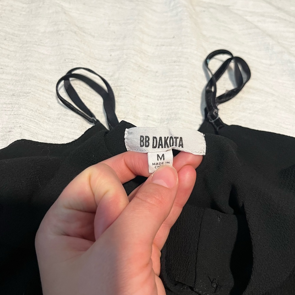 Bb Dakota Black Spaghetti Strap Button-Front Cami… - image 2